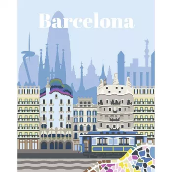 RAVENSBURGER CreArt maalaa numeroilla -sarja - värikäs Barcelona