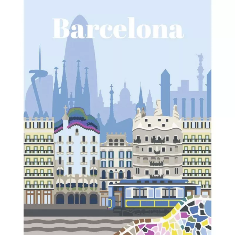 RAVENSBURGER CreArt maalaa numeroilla -sarja - värikäs Barcelona