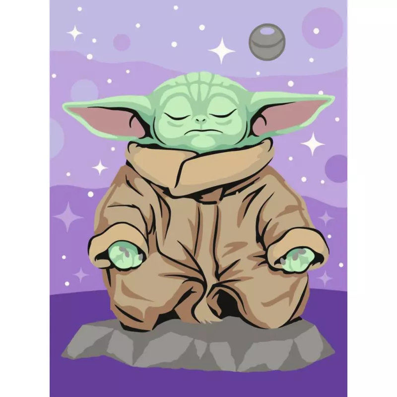 Ravensburger CreArt Star Wars - meditoiva Grogu maalaa numeroilla -sarja