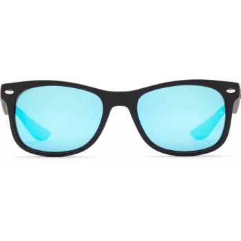 Ray-Ban Junior RJ9052S100S55 aurinkolasit - kiiltävän musta kehys, vaaleansiniset peililinssit, 48 mm