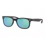 Ray-Ban Junior RJ9052S100S55 aurinkolasit - kiiltävän musta kehys, vaaleansiniset peililinssit, 48 mm