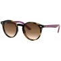Ray-Ban Junior RJ9064S447041 lasten aurinkolasit, läpinäkyvä sininen kehys, harmaa liukuväri linssit, 44/19/130 mm