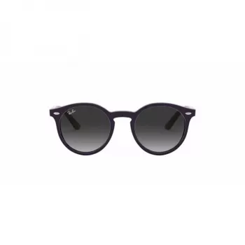 Ray-Ban Junior RJ9064S70218G lasten aurinkolasit, pyöreä, läpinäkyvä pinkki kehys, harmaat liukuvärilinssit, 44 mm