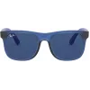 Ray-Ban Junior RJ9069S706080 lasten aurinkolasit Phantos läpinäkyvä sininen harmaa Classic 48 mm