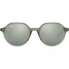 Ray-Ban RB2195 Hawkeye aurinkolasit läpinäkyvä harmaa vaaleansininen/violetti liukuväri 51 mm