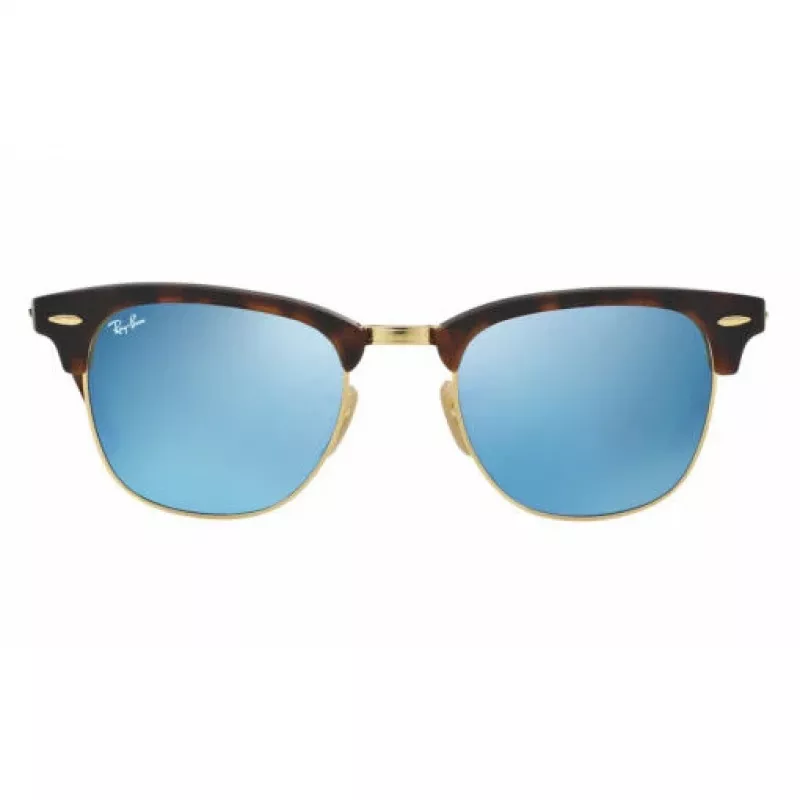 Ray-Ban RB3016 Clubmaster aurinkolasit 51/21/145 Havana vihreä peili hopea