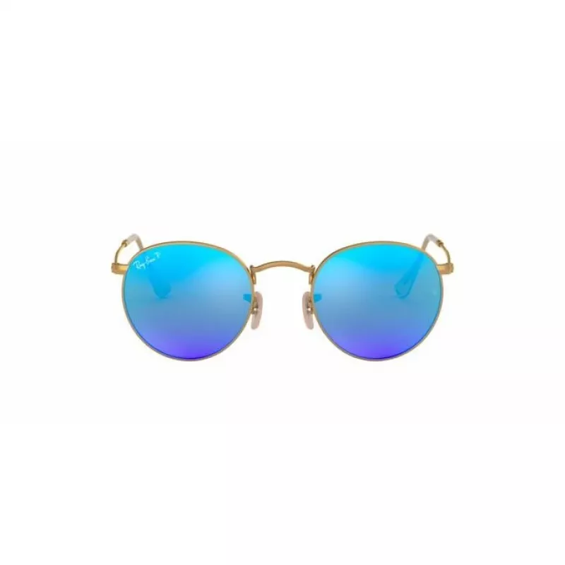 Ray-Ban RB3447 Round Metal aurinkolasit kulta/oranssi Flash 50mm