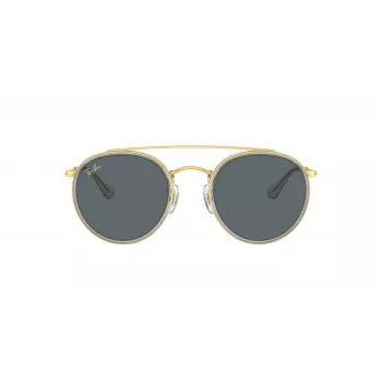 Ray-Ban RB3647N Round Double Bridge aurinkolasit kuparikehys vaaleansininen liukuvalinssit 51 mm