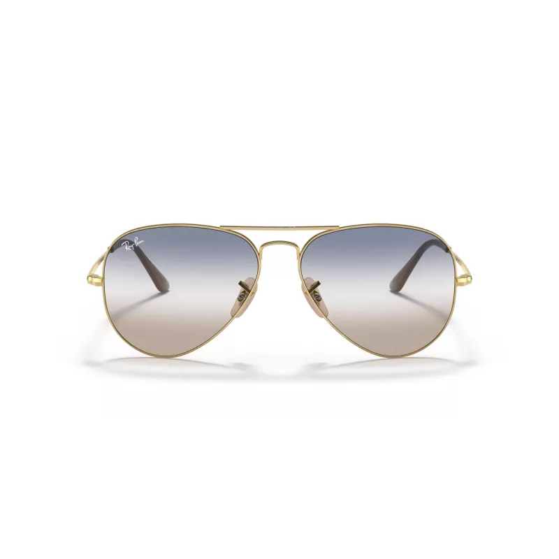 Ray-Ban RB3689 Aviator Titanium aurinkolasit kultakehys vihreä G-15 lasi 58 mm