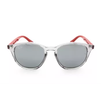 Ray-Ban RJ9070S70636G lasten aurinkolasit läpinäkyvä harmaa propionaattikehys vaaleansininen liukuvalinssi 46 mm
