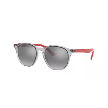 Ray-Ban RJ9070S70636G lasten aurinkolasit läpinäkyvä harmaa propionaattikehys vaaleansininen liukuvalinssi 46 mm