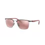 Ray-Ban Unisex RB3673MF060H2 geometriset kultaiset aurinkolasit tummansinisillä linsseillä, 56 mm