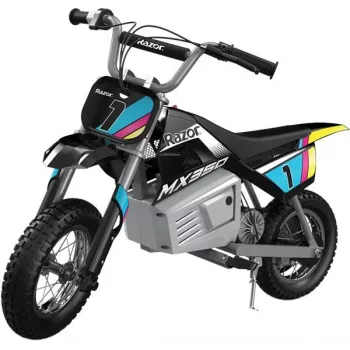 Razor MX350 sähköinen dirt bike tarroilla, musta
