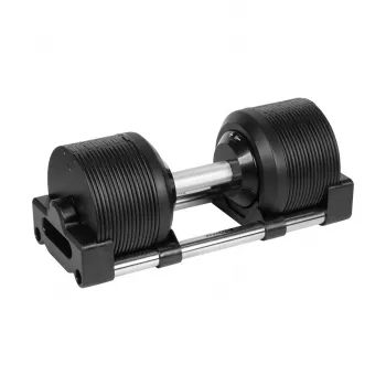 REBEL ACTIVE säädettävä valurautakäsipaino 36 kg, 1 kg askelin, automaattinen valintajärjestelmä, yksittäinen käsipaino, musta/punainen