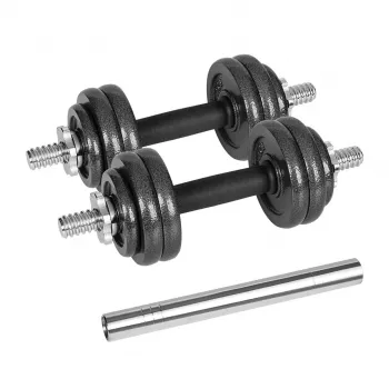 REBEL ACTIVE säädettävät käsipainot laukussa 15 kg yhdistelmätangolla