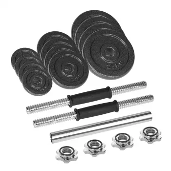 REBEL ACTIVE säädettävät käsipainot laukussa 20 kg tangolla