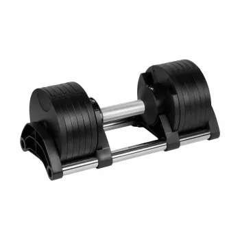 REBEL ACTIVE valurautainen käsipaino säädettävä 24 kg, Quick-Select kiertolevy, 2-kg-askeleet, musta