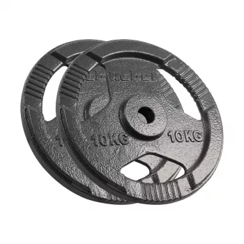 REBEL ACTIVE valurautainen painosarja 2x10kg, reikä 31mm, levyt kahvoilla, musta