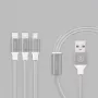 Recci Universal Delicate RCS-H120 3 in 1 Micro USB + 2 x Lightning -pikalatauskaapeli 1,2 m harmaa