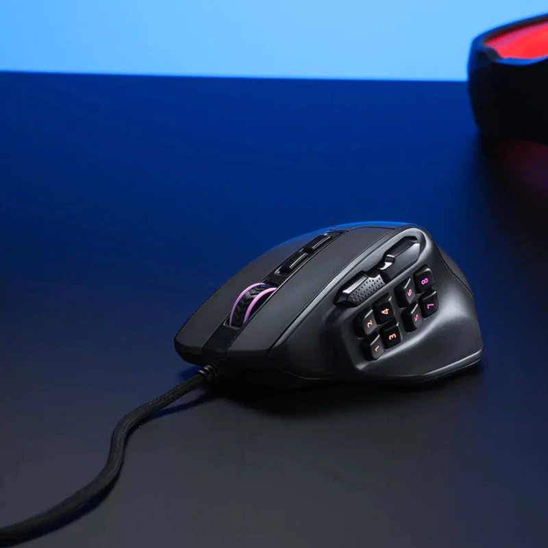 REDRAGON Aatrox 6200DP RGB MMO -pelihiiri - musta