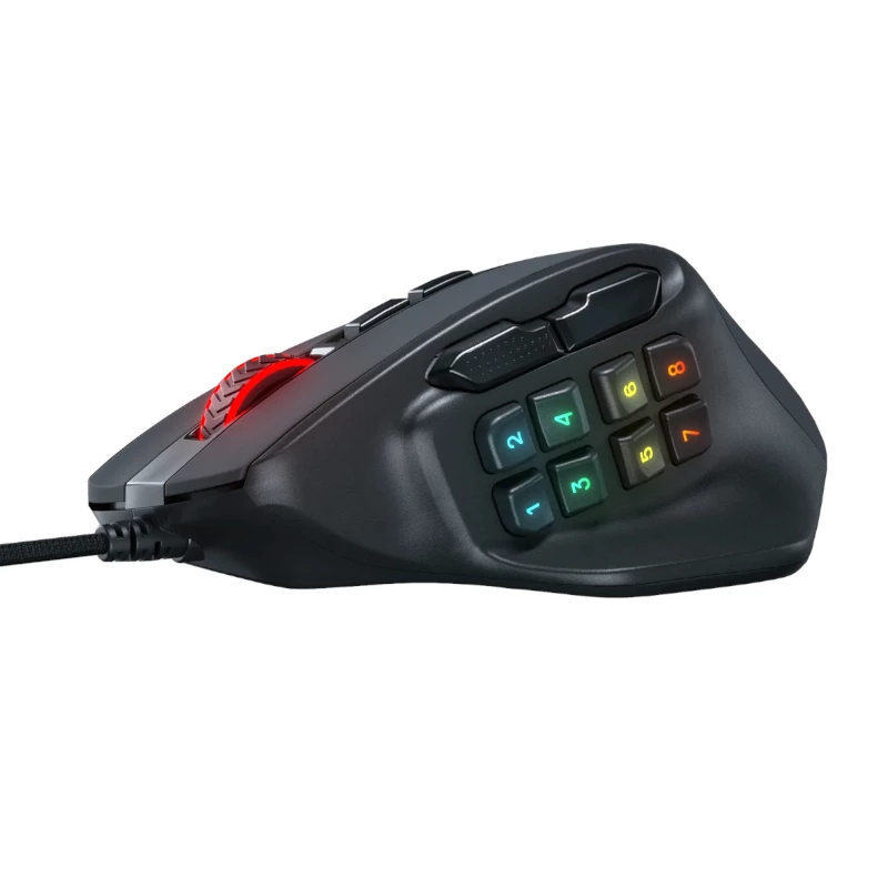 REDRAGON Aatrox 6200DP RGB MMO -pelihiiri - musta