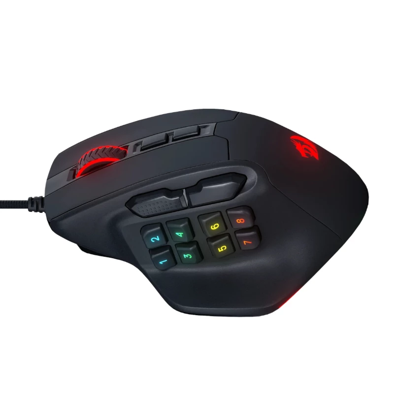 REDRAGON Aatrox 6200DP RGB MMO -pelihiiri - musta