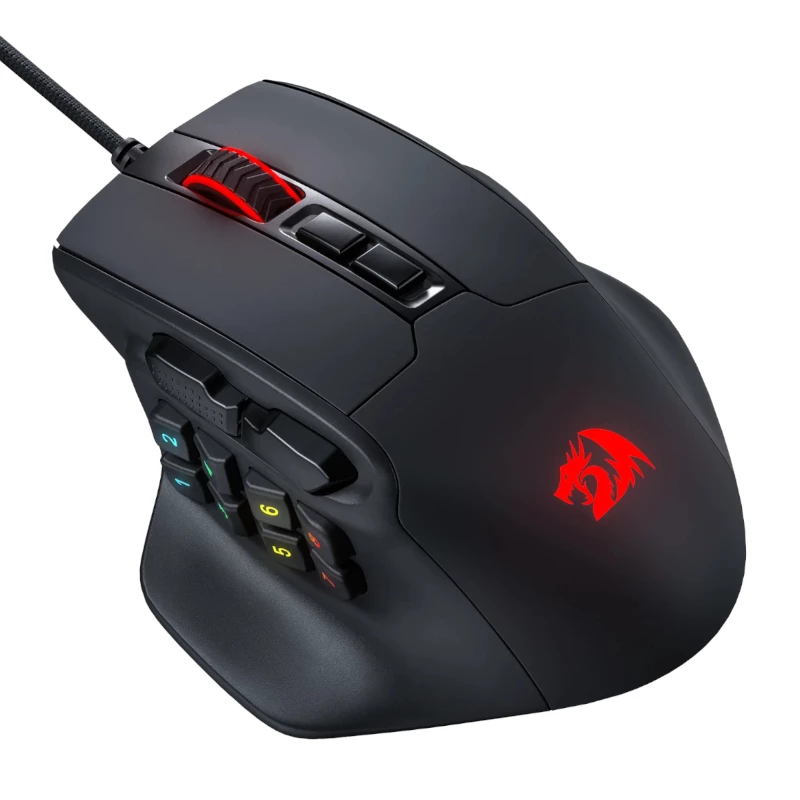 REDRAGON Aatrox 6200DP RGB MMO -pelihiiri - musta