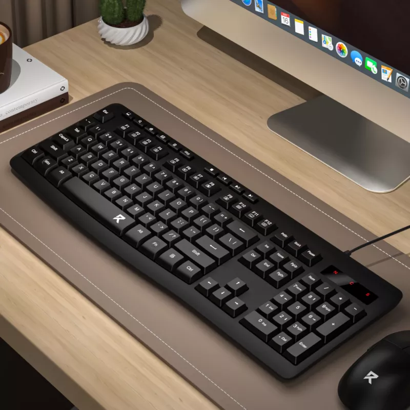 Redragon BK-7366 täysikokoinen ergonominen langallinen kalvonäppäimistö toimistoon - musta