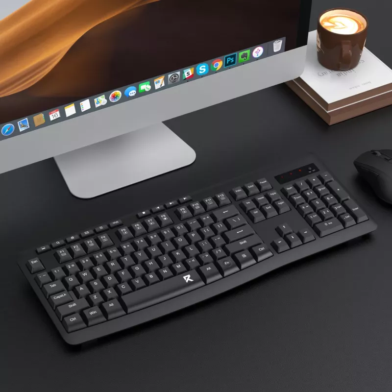 Redragon BK-7367 Full-size ergonominen langaton kalvotoimistinäppäimistö - musta