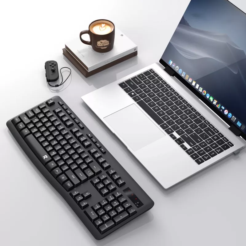 Redragon BK-7367 Full-size ergonominen langaton kalvotoimistinäppäimistö - musta