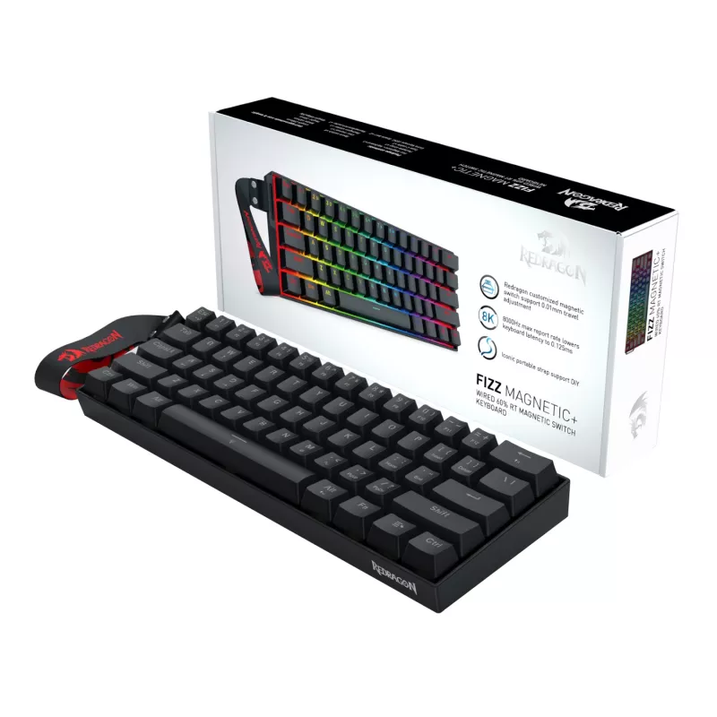 Redragon FIZZ Magnetic Plus 60% RGB pelinäppäimistö - musta
