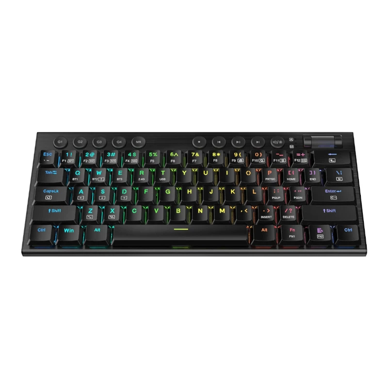 REDRAGON Horus Mini Pro 61-näppäiminen tri-mode langaton RGB low profile mekaaninen pelinäppäimistö - musta (Red Switch)