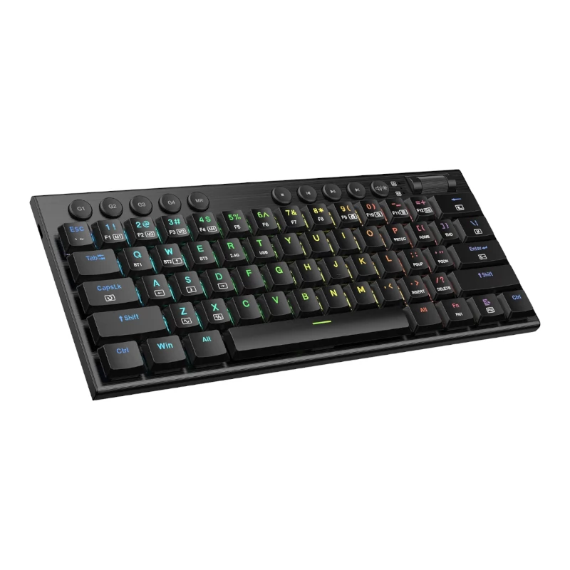 REDRAGON Horus Mini Pro 61-näppäiminen tri-mode langaton RGB low profile mekaaninen pelinäppäimistö - musta (Red Switch)
