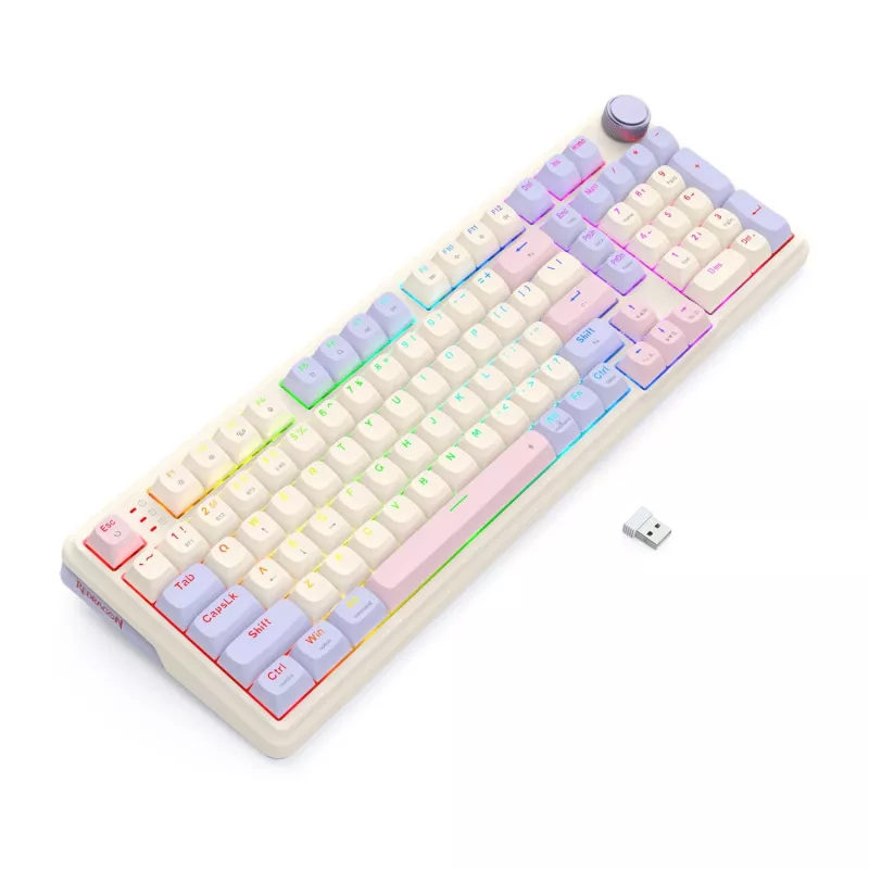 Redragon K768VI-WL Eisa 100 langaton pelinäppäimistö, Lilac