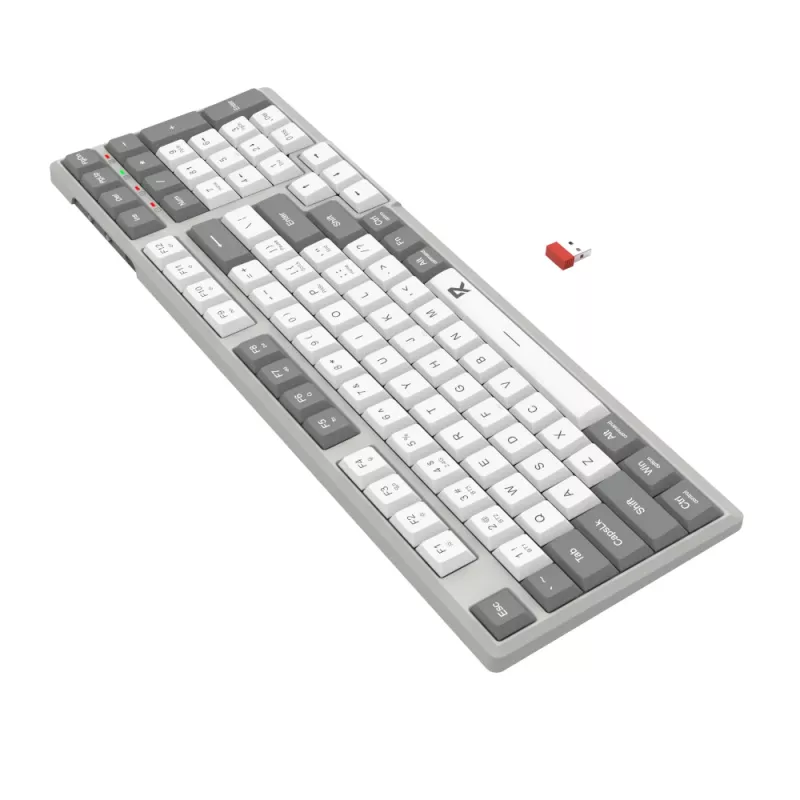Redragon BK-7111 langaton sakset-kytkinnäppäimistö numeronäppäimistöllä, 2,4 GHz/Bluetooth, harmaa