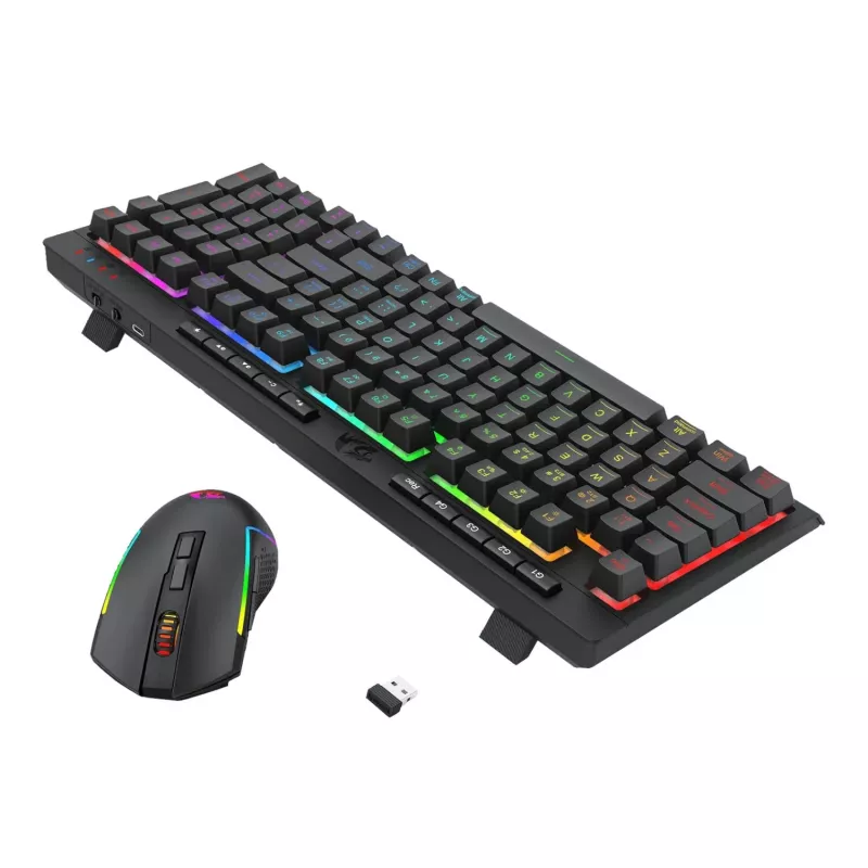 Redragon RYLO PRO S142 Tri-Mode RGB -pelinäppäimistö ja -hiiri -yhdistelmä