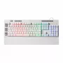 REDRAGON SHIVA -kalvonäppäimistö - valkoinen, Full-Size RGB-taustavalo, 6 makronäppäintä, irrotettava rannetuki, johdollinen USB