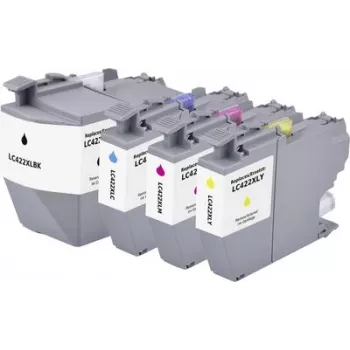 Renkforce yhteensopiva mustepatruunoiden yhdistelmäpakkaus Brother LC-422XLVAL - 4 kpl:n pakkaus (musta, syaani, magenta, keltainen) RF-6728536