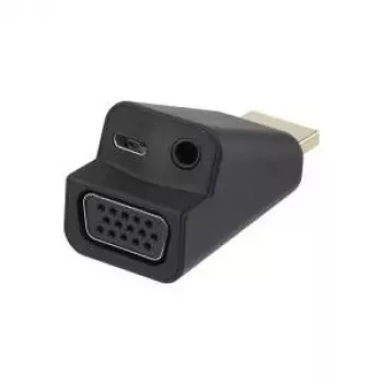 Renkforce HDMI–VGA-sovitin 3,5 mm äänellä, Full HD 1080p, musta 041C142