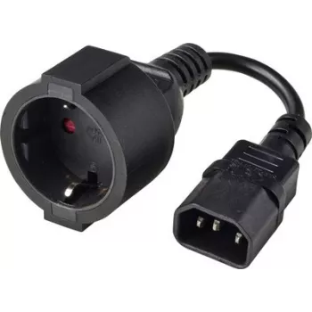 Renkforce virtasovitinkaapeli C14 – Schuko-pistorasia 0,15 m musta RF-7176926