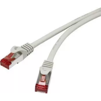 Renkforce RF-4724268 Cat6 S/FTP RJ45 patchkaapeli 10 m harmaa Snagless kullattu paloa hidastava