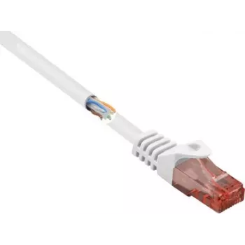 Renkforce RF-5043882 CAT 6 U/UTP patch-kaapeli, RJ45, 3 m, valkoinen, halogeeniton, lukituskielekkeen suojus