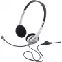 Renkforce RF-5045268 johdollinen on-ear-headset sankamikrofonilla ja inline-äänenvoimakkuuden säädöllä, musta/hopea
