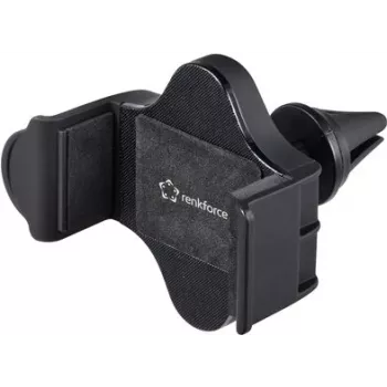 Renkforce RF-5385148 360° kääntyvä ilmanvaihtosäleikköinen puhelinteline 55-85 mm älypuhelimille, musta