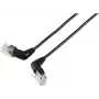 Renkforce RF-6071540 CAT 6 U/UTP verkko-patch-kaapeli, RJ45, 0,5 m, musta, 360° kääntyvät kulmaliittimet
