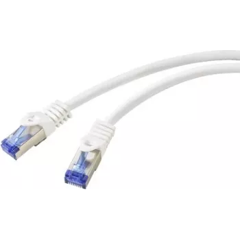 Renkforce RF-6830454 CAT 6a S/FTP patch-kaapeli, RJ45, 2 m, valkoinen
