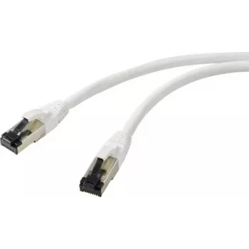 Renkforce RF-7106490 Cat 8.1 S/FTP -verkkokaapeli, RJ45, 1 m, valkoinen