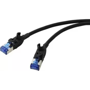 Renkforce RF-7116936 CAT 6a S/FTP patch-kaapeli, RJ45, 0,5 m, harmaa RAL 7035