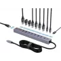 Renkforce RF-7465830 sisäinen USB-C 10-porttinen USB 3.0 -keskitin, 5 Gbit/s, SATA-virransyöttö, harmaa