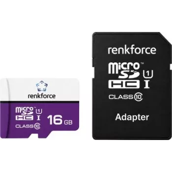 Renkforce RF-mSDC-16GB microSDHC-kortti 16 GB Class 10 UHS-I U1 SD-adapterilla RF-7577908